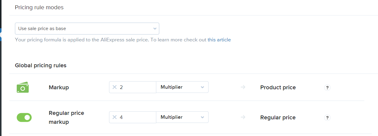 Pricing rules settings [+video] - Ali2Woo Knowledge Base