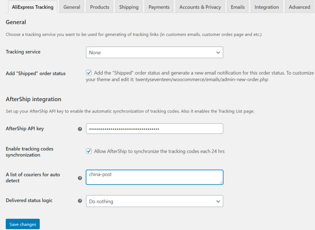 order tracking addon features