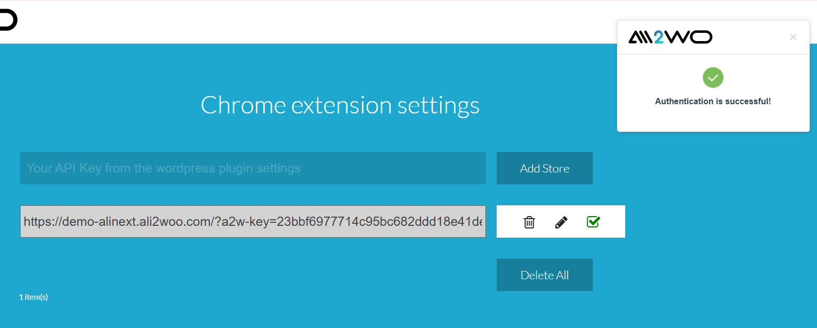 connect chrome extension to store